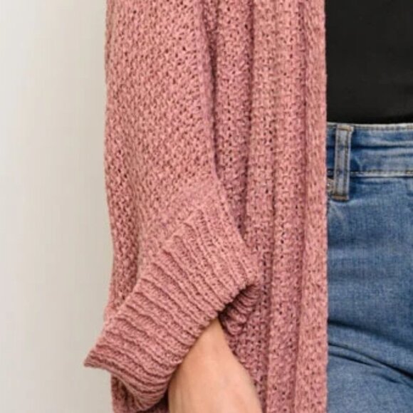 WOMEN'S LONG SLEEVE SIDE SLITS POCKETS CARDIGAN - Picture 4 of 4